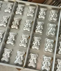 2024 vendita calda su misura in alluminio acciaio orso Panda torta a forma di animale stampo per Cupcake vassoi