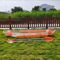 Canoë-kayak extérieur pour deux personnes à bas prix OEM bateau transparent à pagaie bateau