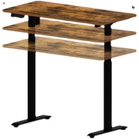 Bureau électrique ergonomique à double moteur, extensible, en acier inoxydable, convertible, réglable en hauteur, moderne, table assis-debout, fixation murale