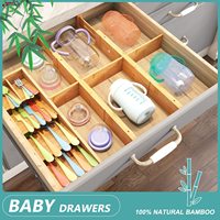 Séparateurs de tiroirs en bambou, organisateur réglable, rétractable, extensible, en bois, séparateurs de tiroirs en bambou avec Inserts