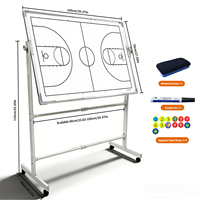 Tableau de démonstration tactique de basketball grand format 100x70cm, double face, magnétique, effaçable et inscriptible, avec roulettes pour entraînement et entraîneur