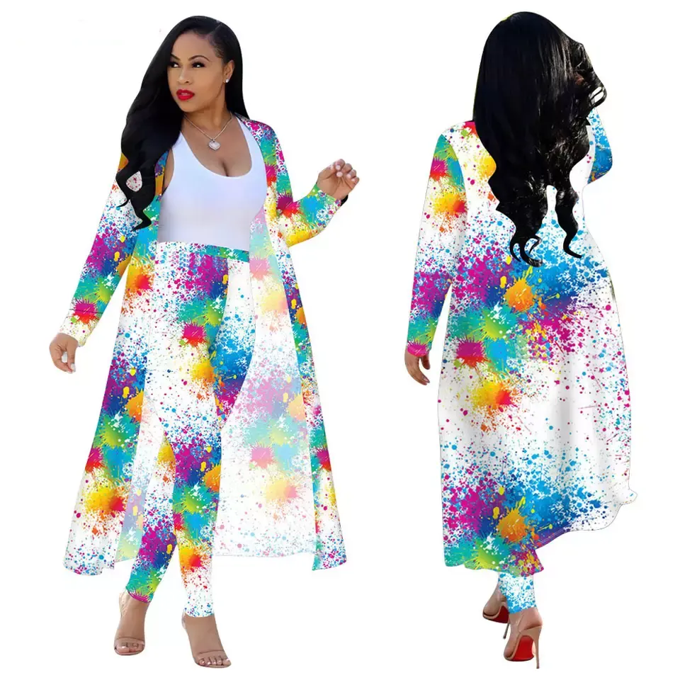 High-quality hot-selling suit two-piece long sleeve printed jacket women's jumpsuit