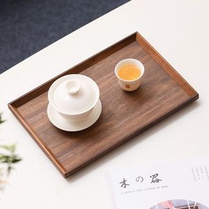 Solid Wood Tray <b>Rectangle</b> Japanese Style Tea Serving Plate <b>Coffee</b> <b>Table</b> Dessert Platter Household Storage Dish - Product Image 2