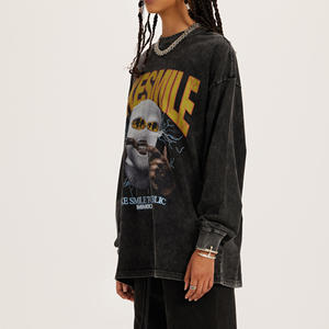 Heavyweight 300-500GSM <b>Thick</b> <b>Fleece</b> 100% Cotton Printed Casual Crewneck Sweatshirt Men Winter Warm Pullover - Product Image 2