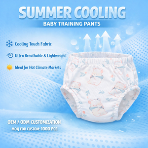 Culotte d'Apprentissage pour Bébé Respirante <span class=keywords><strong>en</strong></span> Tencel, Rafraîchissante pour l'Été, <span class=keywords><strong>Lavable</strong></span>, Réutilisable et Anti-Fuite - Product Image 1