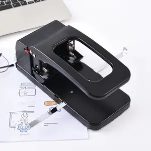 Factory Direct supply heavy manual labor-saving double hole loose notebook puncher with measure gauge round hole black