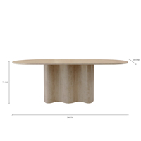 Table à manger ovale en travertin Kumusi Furniture Venezia