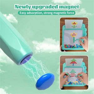 Bambini giocattolo educativo Montessori colorato Cartoon Art Dot Beads Pen Dinosaur Magnetic Drawing Board - Product Image 4