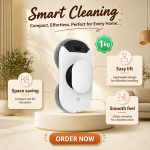 Nettoyeur de vitres robotisé, détection automatique des bords, nettoyage sans traces, nettoyeur de vitres électrique portable, nettoyeur de vitres domestique, 3 modes - Product Image 2
