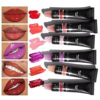 En gros 15ML 24 Couleur Noir Squeeze Tube Hydratant Nude Liquide Rouge À Lèvres Maquillage Brillant À Lèvres Plomberie Brillant À Lèvres Tache