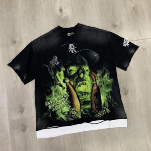 เสื้อผ้าผู้ชายแบบหยาบผ้าฝ้าย100% มาใหม่เสื้อทีเชิ้ตเล่นเสื้อยืดแขนสั้นแบรนด์ไฮสตรีทอินเทรนด์ - Product Image 2