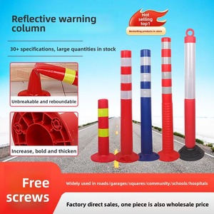 Poste de Advertencia Elástico de PVC Resistente con Cinta Reflectante de Alta Visibilidad, 65 cm de Altura, para Seguridad Vial - Product Image 5