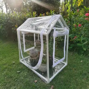 Roof type flower stand succulent insulation greenhouse PVC fully transparent plant growth tent insects butterfly rearing house