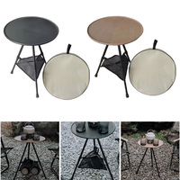 Table de camping ronde pliable ultralégère avec hauteur réglable en alliage d'aluminium, design moderne pour une utilisation en extérieur et sur la plage