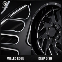 Jantes forgées modifiées DW, finition noir brillant, à rayons coupés Morion, 20, 22, 24, 26 pouces, type Adze Inshave, compatibles avec les camions F150 et GMC 2500