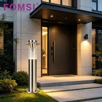 Lampe de jardin LED extérieure FOMSI, étanche, en acier inoxydable, éclairage décoratif pour pelouse, IP44, globe en verre, lampe de pelouse, éclairage de chemin