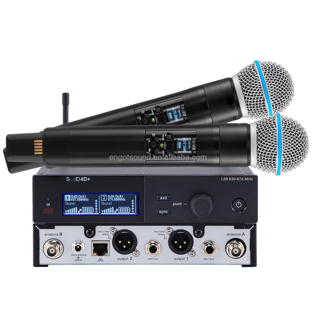 SLX-D+ SLXD4D+ BETA58 BETA58A Wireless Metal Vocal Microphone System with Dynamic Handheld Mic for Live Stage Performance