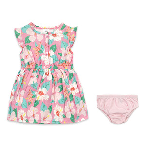 Vestito Estivo Casual per Bambine 0-3 Anni, 2 Pezzi, Senza Maniche, Stile Europeo-Americano, in Cotone Lavorato all'Uncinetto, Motivo Floreale, Linea A, Marca Bulala - Product Image 3