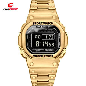 Reloj Electrónico Rectangular para Hombre CHAXIGO 6134, Cronómetro, Luz Nocturna, Fecha, Relojes de Acero Inoxidable de Moda para Hombre - Product Image 5