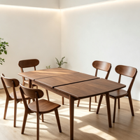 Table à manger pliante de luxe en bois massif, style classique moderne, pour salon, petit appartement, durable et écologique