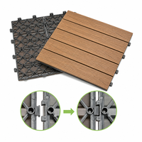 Dalles de terrasse antidérapantes en WPC, dalles de terrasse composites à emboîtement DIY, revêtement de sol extérieur imperméable pour jardin, patio, parc