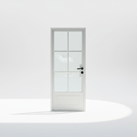 Puerta de Vidrio con Marco Estrecho de Aleación de Aluminio con Rotura de Puente Térmico BOCHARM, Diseño Gráfico Moderno con Rejilla Exterior y Aislamiento Térmico