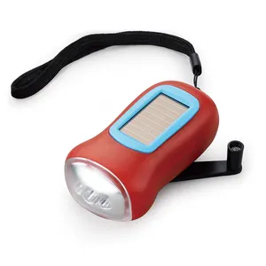 China Fabriek Zonne-Energie Oplaadbare Zaklamp Hand Crank Dynamo Led Zaklamp