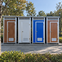 Unité de salle de bain modulaire double préfabriquée, cabine de toilettes portable, salle de bain autonome pour chantier de construction