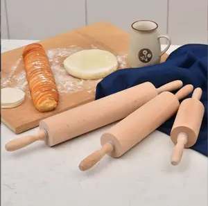 Wooden Rolling Pin Durable, Non-Stick Long Dough Roller with Handles Baking Rolling Pin for Pizza, Fondant, Crust, Cookie Pastry
