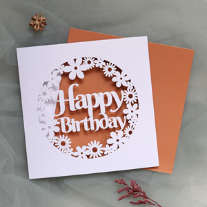 Biglietti d'<span class=keywords><strong>Auguri</strong></span> Personalizzati all'Ingrosso per Feste di <span class=keywords><strong>Compleanno</strong></span>, Design Colorato Traforato con Busta - Product Image 3