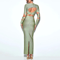 Nouvelle Robe de Soirée Élégante à Découpes et Bandages, Sexy, pour Femme, Fendue, Formelle, pour Fête et Bal, Longue