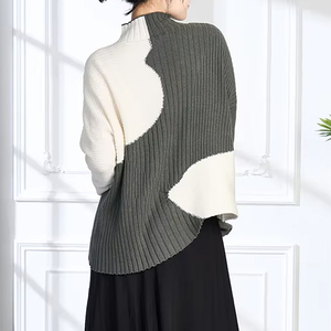 Pull tricoté d'hiver personnalisé OEM ODM, anti-boulochage, en coton, à manches longues, à motifs, pour femme - Product Image 5