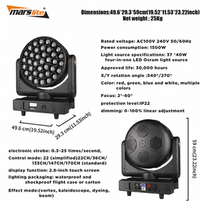 Bee Eye 37x40W K25 LED Zoom Luz con cabezal móvil Wash Beam Stage Light LED Wash Cabeza móvil DJ Stage Light - Product Image 6