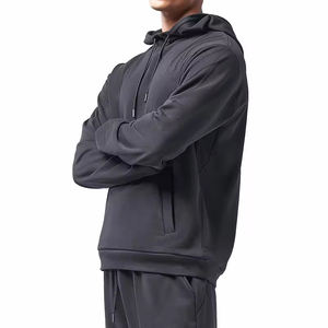 Sudadera con Capucha Deportiva de Algodón Personalizada de Fábrica, Holgada, Informal, de Color Sólido, para Gimnasio, Deporte, Talla Grande para Hombre - Product Image 2