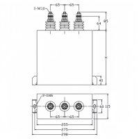 Condensateur de puissance shunt basse tension auto-réparateur immergé dans l'huile Gaoyun ACMJ 0.45-40-3 triphasé 50Hz 40 Kvar 450V