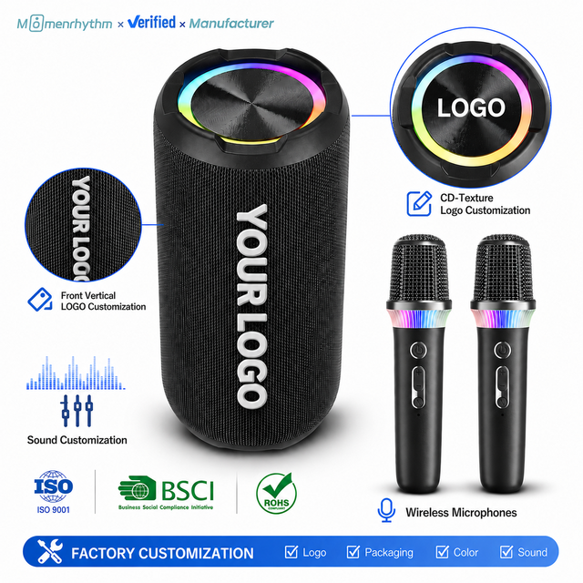 ODM Brand Printed Illuminated Portable Speaker With Private Mold Design Rechargeable Balanced Sound for Brand Launch Promotion