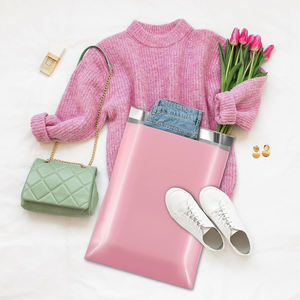 Bolsas de Correo al por Mayor GTU Verdes y Rosas Impermeables de 0.5 Mil de Grosor, con Relieve/Grabado, 17x30cm, 100 Unidades, Bolsas Autoadhesivas Personalizadas - Product Image 2