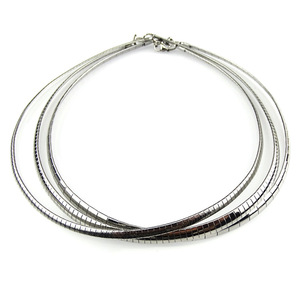 Collana <span class=keywords><strong>girocollo</strong></span> in acciaio inossidabile per <span class=keywords><strong>donna</strong></span> uomo 18 pollici a catena elegante <span class=keywords><strong>argento</strong></span> Omegai <span class=keywords><strong>girocollo</strong></span> di larghezza - Product Image 1