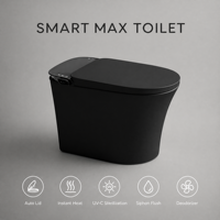Toilette intelligente allongée avec siphon en S, lavage des fesses, nettoyage pour enfants, séchoir à air chaud, siège chauffant, télécommande sans fil, affichage et chasse d'eau automatique