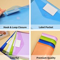 Enveloppes en PVC 10 couleurs Classeurs en plastique avec étiquettes de documents transparentes Format A4 Porte-étiquettes de poche Sac à documents