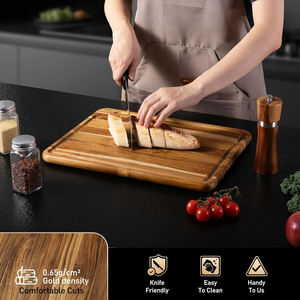 <span class=keywords><strong>Planche</strong></span> à découper en bois de teck antidérapante pour évier, nouvelle en 2026, avec rainures pour accessoires de cuisine, cadeau de pendaison de crémaillère - Product Image 4