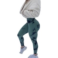 Pantalons de yoga respirants à séchage rapide pour la course à pied, à taille haute, à imprimé tie-dye, populaires sur Internet, pour les bottes, compression des hanches