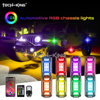 TECH-KING Prix de gros Rock Light Pod 12V IP68 Étanche Switchback Rock Lights RGBW Pure White Rock Light LED Châssis Lampe