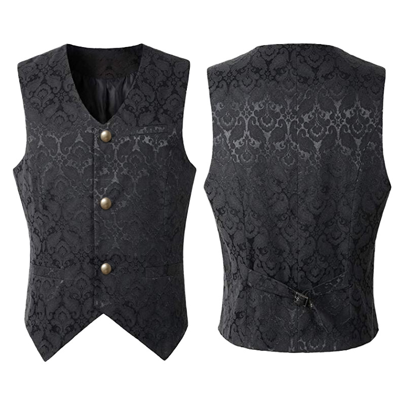 Gilet court en jacquard-noir