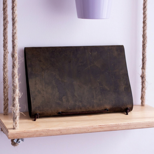 5. Luxury Genuine Leather Menu Holder Vintage Cowhide Menu Folder Restaurant Menu Cover Custom Wine List <b>Case</b> LMC-0105 - Product Image 1