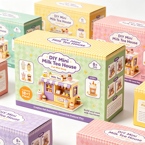 Boîte en carton blanc portable et écologique, personnalisée, de luxe, avec estampage <span class=keywords><strong>à</strong></span> chaud, pour mini-<span class=keywords><strong>maison</strong></span> DIY, production en 72H, résistante <span class=keywords><strong>à</strong></span> l'eau - Product Image 2