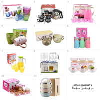 Ensemble de verres à eau en verre coloré, boîte cadeau, 6 pièces