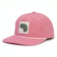 Casquette Snapback en Nylon à 5 Panneaux Personnalisée OEM avec Logo en Patch Tissé et Cordon, Chapeau de Golf de Haute Qualité Non Structuré