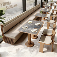 Chaise de restaurant moderne nordique, structure en bois massif, chaise de salle à manger en cuir PU pour restaurant