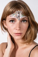 9 autocollants adhésifs pour le visage en forme d'étoile/goutte d'eau/rond, avec pierres précieuses et paillettes, pour tatouage temporaire, maquillage corporel multicolore pour festivals et soirées.